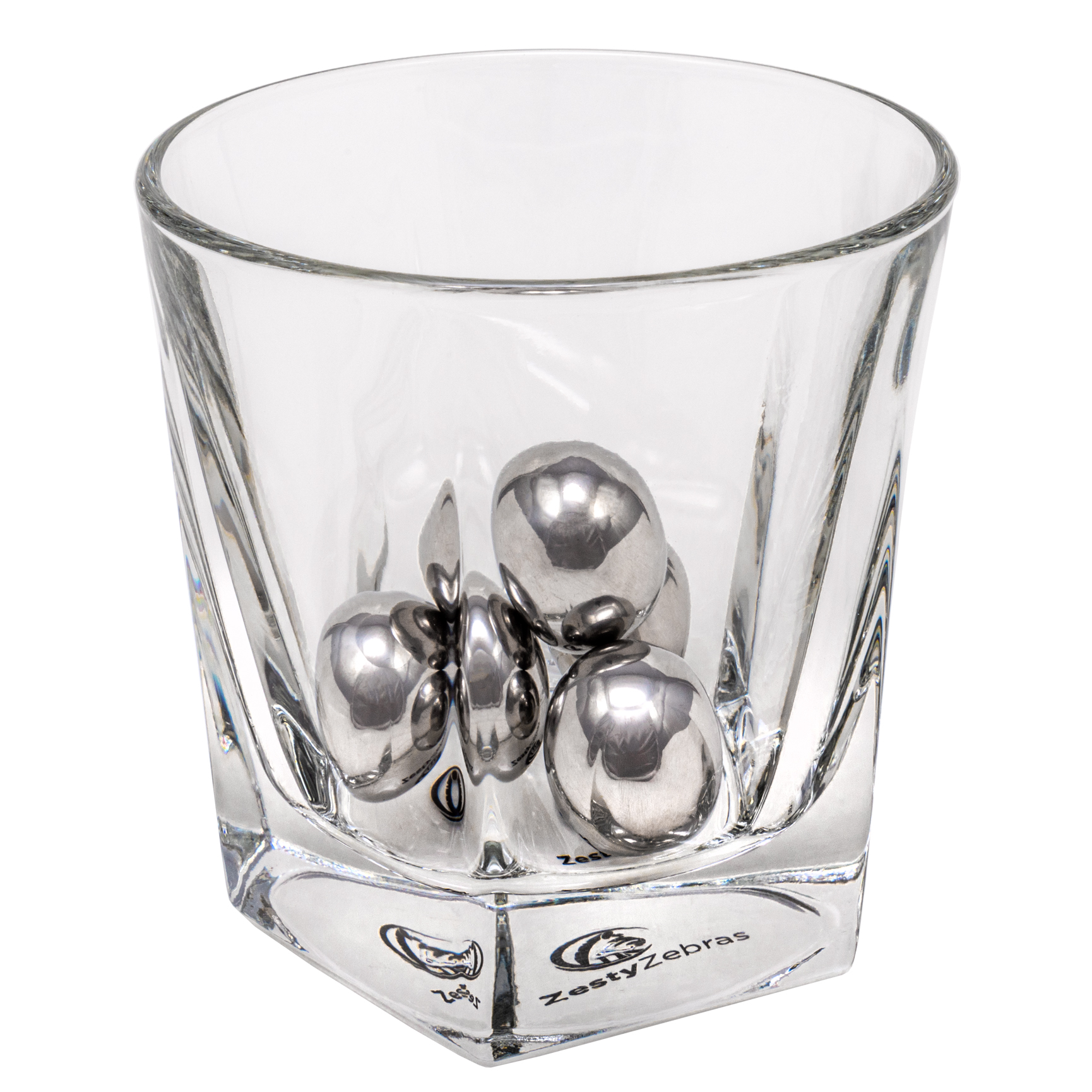 Brilliant ROX and ROLL 4-Piece Whisky Glass with Stainless Steel Ice Ball  Set